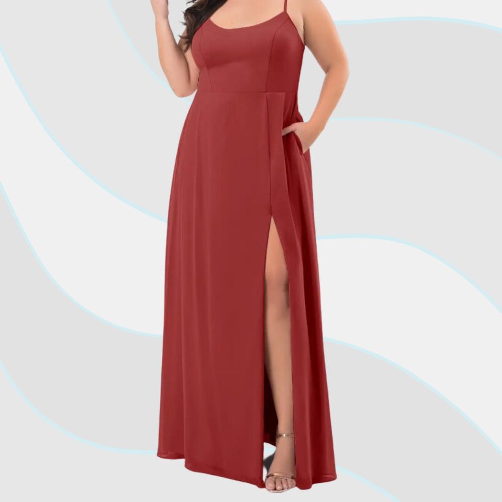 AZAZIE MOIRA Bridesmaid Dress Size A16 in color Rust